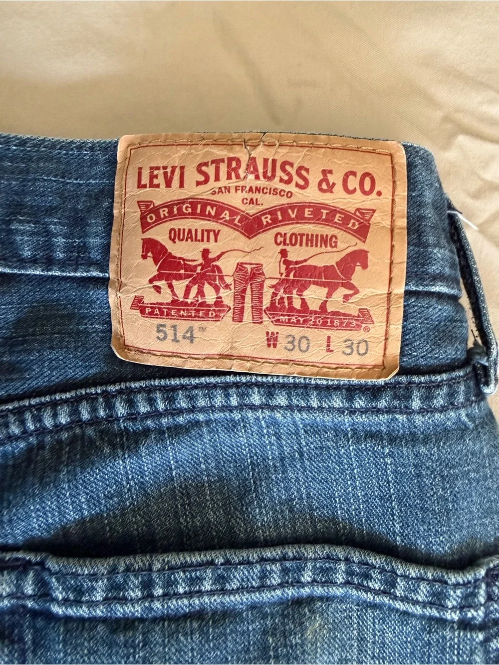 Levi’s 514 Jeans Men’s 30x30 Straight Fit Medium Wash Denim